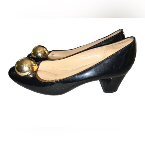 Kate Spade Gold Accent Heels Size 7 - Picture 2 of 7